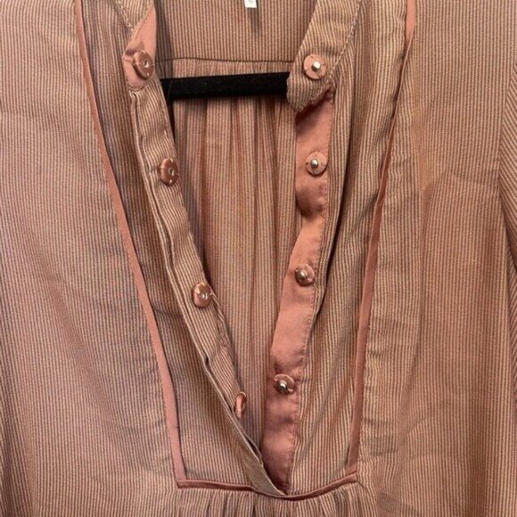 Free People XS Pebble Crepe Free Bird Top Terra Cotta Flowy Tunic Oversized - Picture 4 of 10